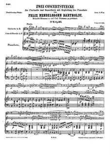 Концертная пьеса для кларнета, бассетгорна и фортепиано No.2, Op.114: Партитура by Феликс Мендельсон-Бартольди