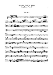 Симфония No.25 соль минор, K.183: Партии скрипок by Вольфганг Амадей Моцарт