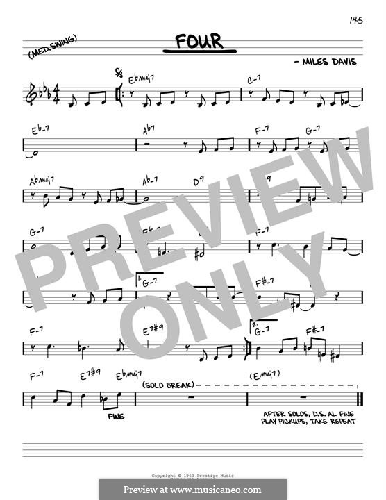 Four: Melody line (reharmonized version) by Miles Davis