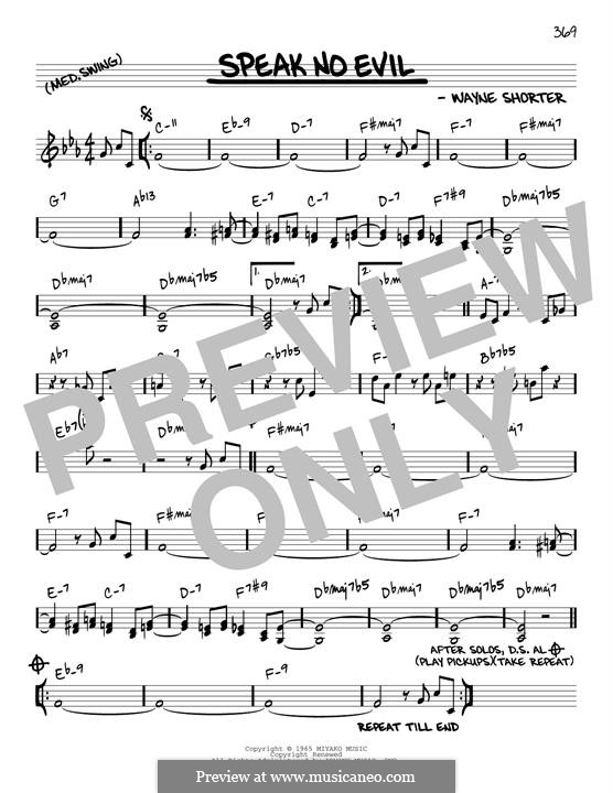 Speak No Evil: Melody line (reharmonized version) by Wayne Shorter