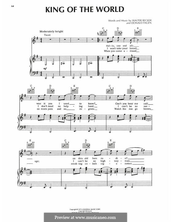 D. Fagen King Of The World (Steely Dan) ноты на MusicaNeo