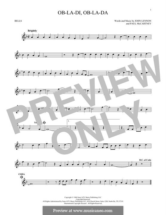 Instrumental version: For glockenspiel by John Lennon, Paul McCartney