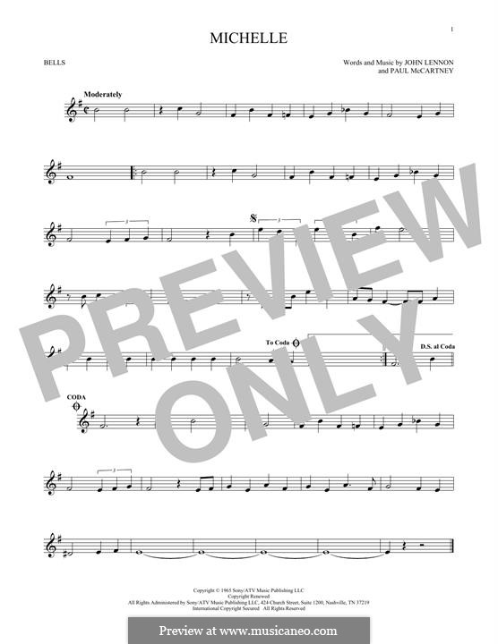 Michelle (The Beatles), for One Instrument: For glockenspiel by John Lennon, Paul McCartney