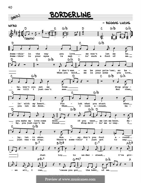 Borderline (Madonna): Мелодия by Reggie Lucas