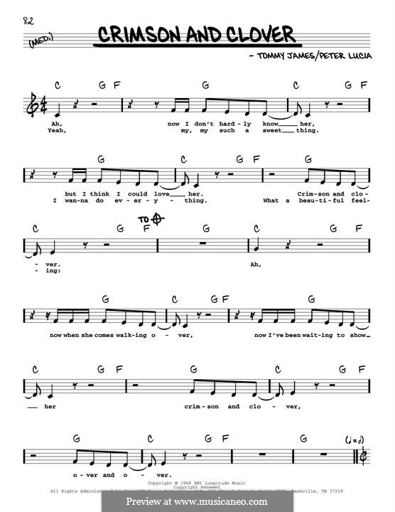 Crimson and Clover (Tommy James and The Shondells): Мелодия by Peter Lucia, Tommy Lee James