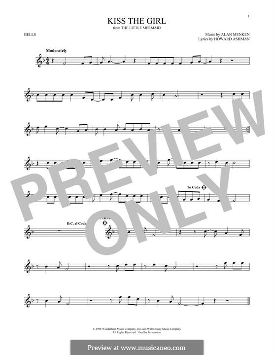 Kiss the Girl (from The Little Mermaid): For glockenspiel by Alan Menken