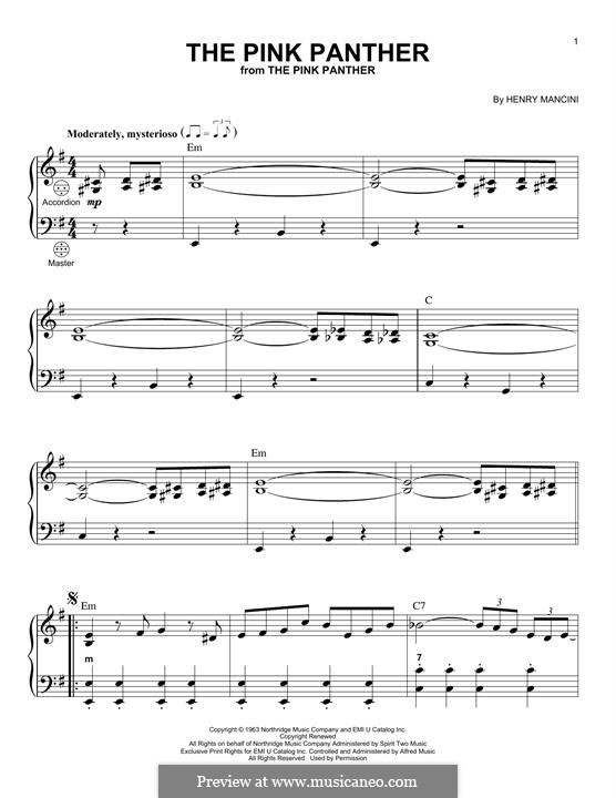 Instrumental version: Для аккордеона by Henry Mancini