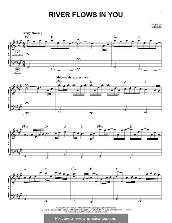 River Flows in You: Для аккордеона by Yiruma