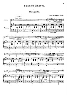 Малагенья, Op.21: Для скрипки и фортепиано by Пабло де Сарасате
