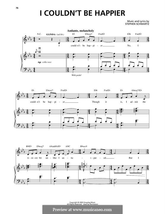 I Couldn't Be Happier: Для голоса и фортепиано by Stephen Schwartz