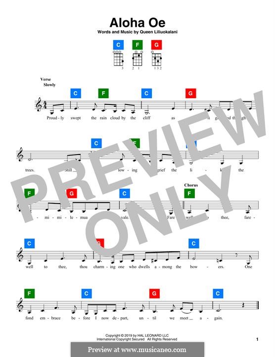 Aloha 'Oe: Для укулеле by Лидия Лилиуокалани