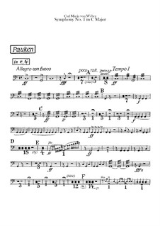Симфония No.1 до мажор, J.50 Op.19: Партия литавр by Карл Мария фон Вебер