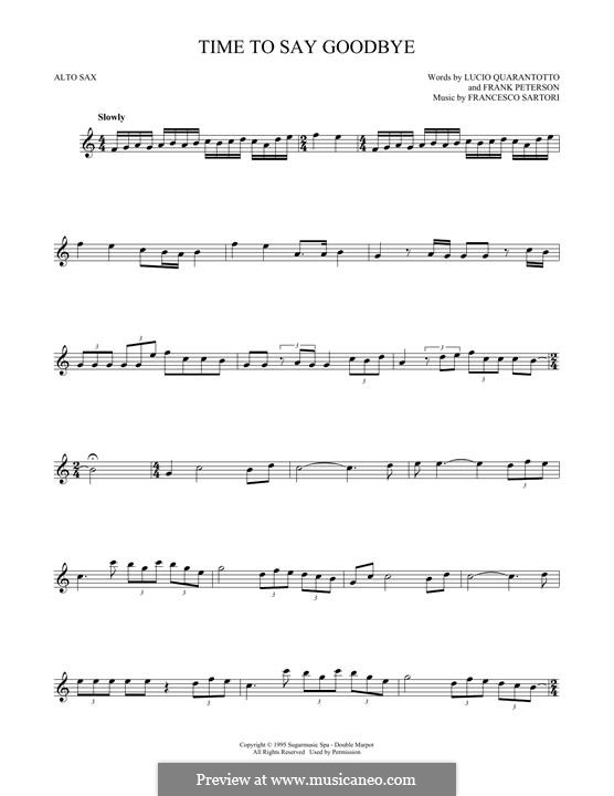 Time to Say Goodbye (Con te partirò): Для альтового саксофона by Francesco Sartori