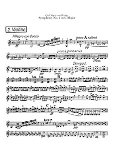 Симфония No.1 до мажор, J.50 Op.19: Партия II скрипок by Карл Мария фон Вебер