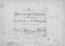 Пять немецких песен для голоса и гитары (или фортепиано), Op.25: Партитура by Карл Мария фон Вебер