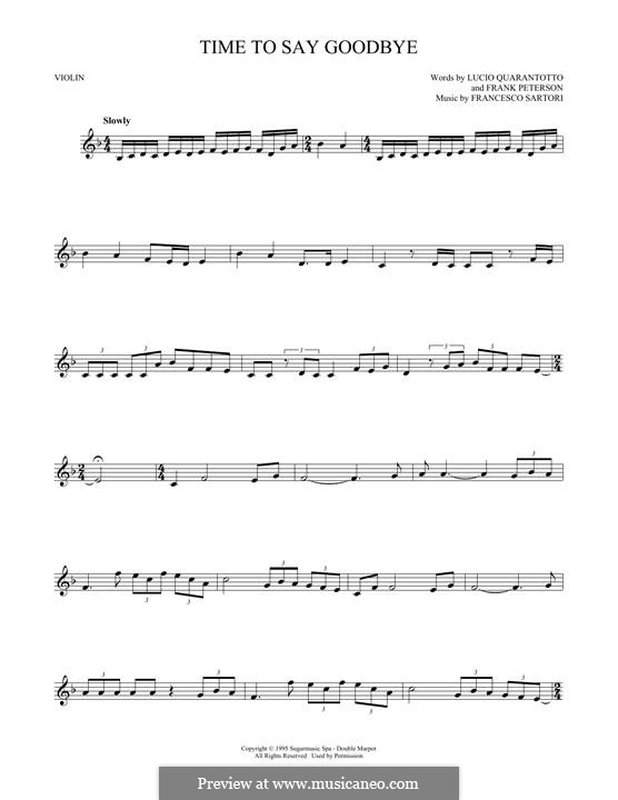 Time to Say Goodbye (Con te partirò): Для скрипки by Francesco Sartori