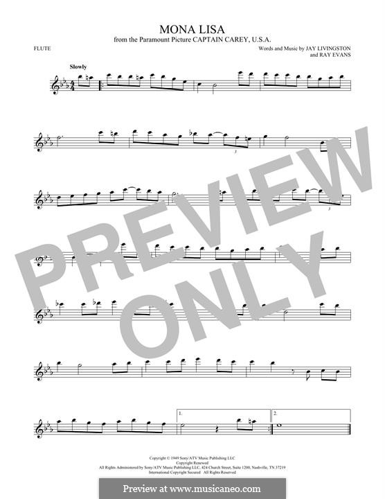 Mona Lisa (Nat King Cole): Для флейты by Jay Livingston, Raymond Evans