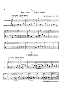 Пьесы для двух виолончелей, Op.19: Тетрадь I, No.1-12 by Hugo Schlemüller