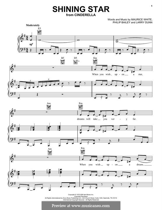 Shining Star (B Five): Для голоса и фортепиано (или гитары) by Larry Dunn, Maurice White, Philip Bailey