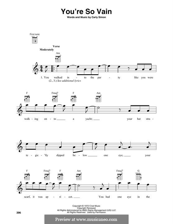 You're So Vain: Для укулеле by Carly Simon