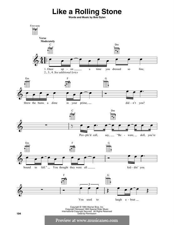 Like a Rolling Stone: Для укулеле by Bob Dylan