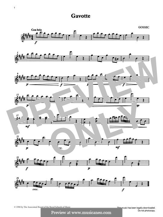 Гавот ре мажор: For percussion by Франсуа Жозеф Госсек