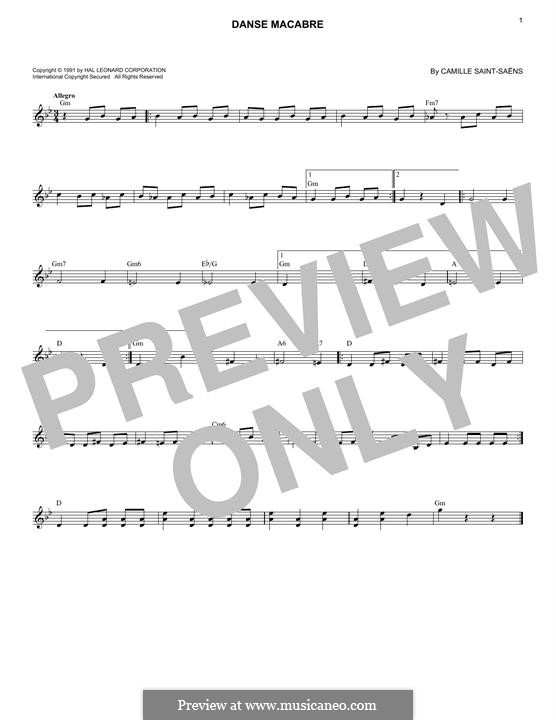 Пляска смерти, Op.40: For keyboard (fragment) by Камиль Сен-Санс