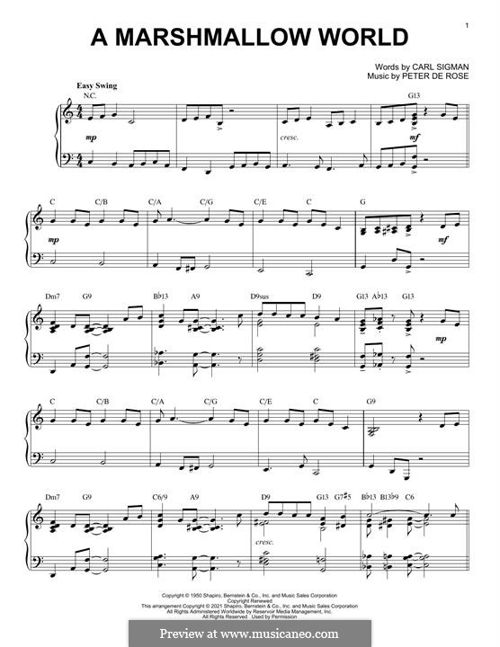 A Marshmallow World: Для фортепиано (jazz version) by Peter de Rose