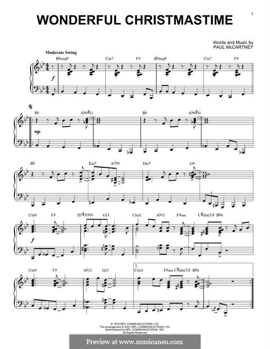 Wonderful Christmastime: Для фортепиано (jazz version) by Paul McCartney