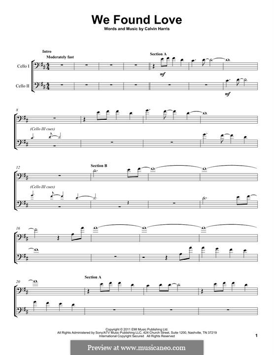 We Found Love: For two cellos (2Cellos) by Calvin Harris