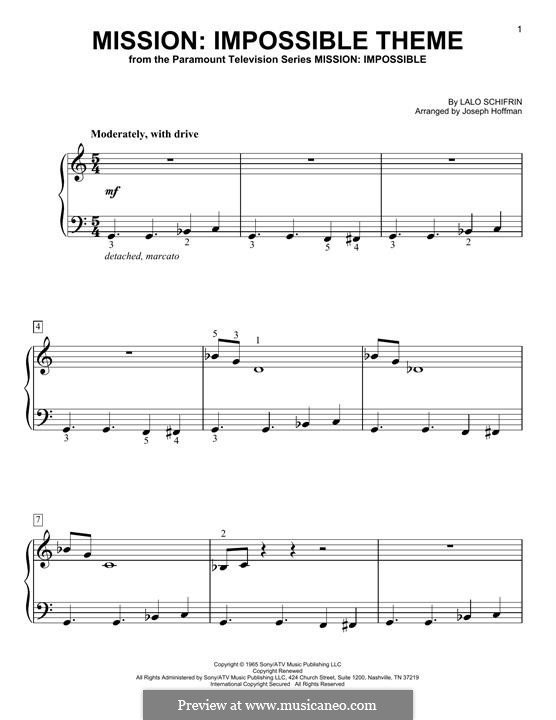 Mission: Impossible Theme: Для фортепиано by Lalo Schifrin