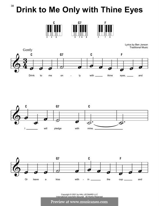 Drink to Me Only with Thine Eyes: Для фортепиано by folklore