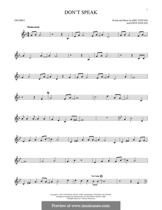Don't Speak (No Doubt): Для трубы by Eric Stefani, Gwen Stefani