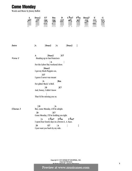 Come Monday: Для укулеле by Jimmy Buffett
