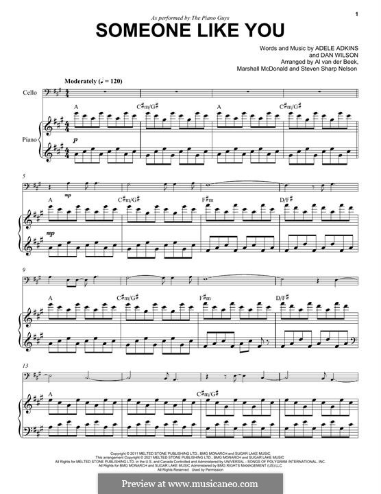 Someone Like You: For cello and piano (The Piano Guys) by Adele, Daniel Wilson