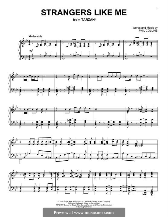 Strangers Like Me (from Tarzan): Для фортепиано by Phil Collins
