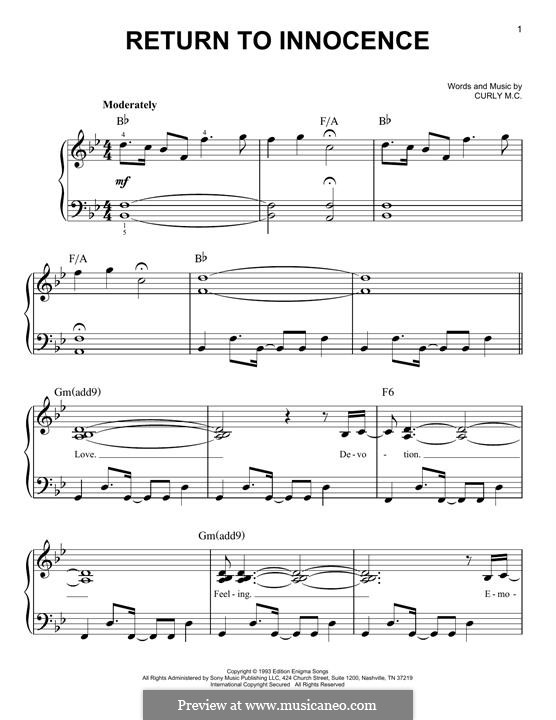 Return to Innocence (Enigma): Для фортепиано by Curly M.C.
