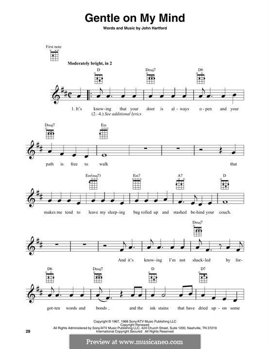 Gentle On My Mind: Для укулеле by John Hartford