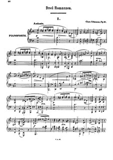 Три романса для фортепиано, Op.21: Романс No.1 by Клара Шуман