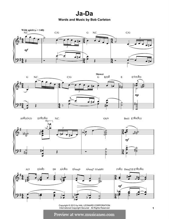 Ja-Da: Для фортепиано by Bob Carleton