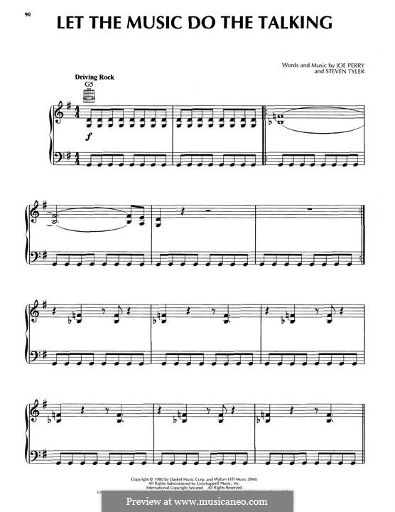 Let the Music Do the Talking (Aerosmith): Для голоса и фортепиано (или гитары) by Joe Perry, Steven Tyler