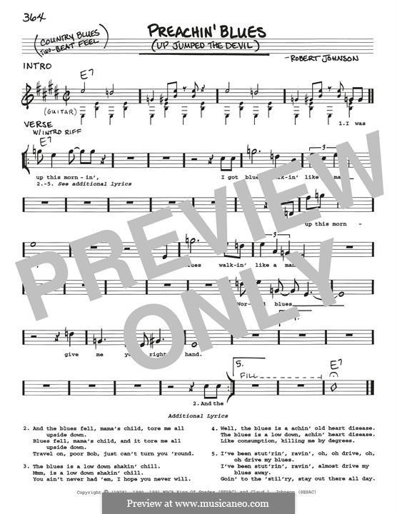 Preachin' Blues (Up Jumped the Devil): Мелодия by Robert Leroy Johnson