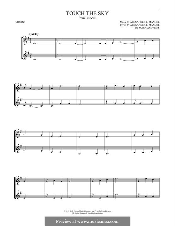 Touch The Sky (from Brave): Для двух скрипок by Alexander L. Mandel