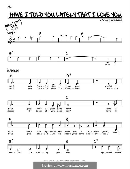 Have I Told You Lately That I Love You: Мелодия by Scott Wiseman