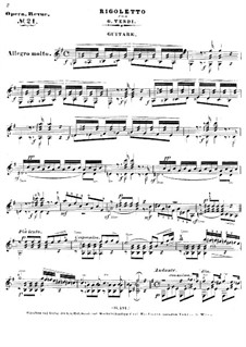 Selected melodies, Op.8: From the Opera 'Regoletto' by Джузеппе Верди