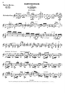 Selected melodies, Op.8: From the Opera 'Nabucodonosor' by Джузеппе Верди