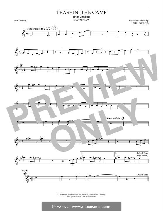 Trashin' the Camp (from Walt Disney's Tarzan): Для блокфлейты by Phil Collins