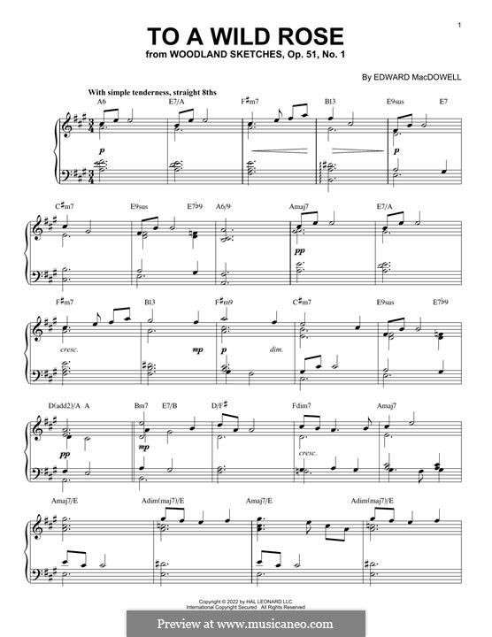 No.1 К дикой розе: Для фортепиано (jazz version) by Эдвард Макдоуэлл