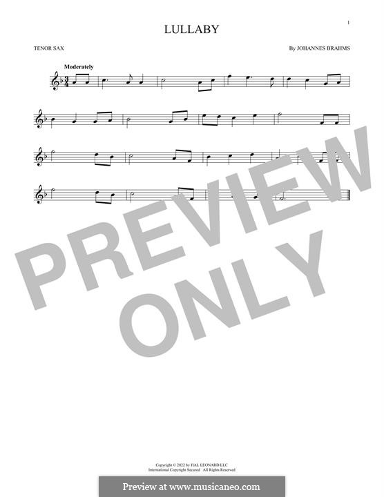 No.4 Колыбельная: Для тенорового саксофона by Иоганнес Брамс