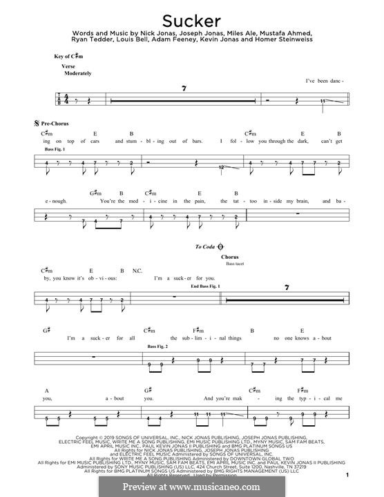 Vocal-instrumental version: Для бас-гитары by Joseph Jonas, Kevin Jonas Sr., Nicholas Jonas, Ryan B Tedder, Louis Bell, Frank Dukes